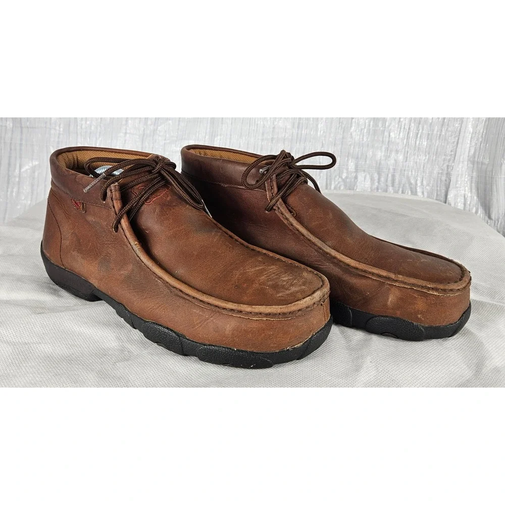 Twisted X Men's 9.5M Moc Chukka Driving Steel-Toe Boots Shoes Brown Leather